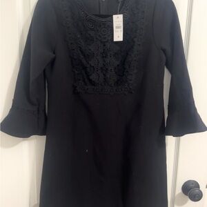 Ann Taylor Black Floral Lace Dress